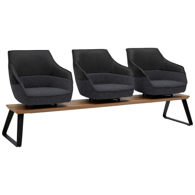 Sitzbank 210/87/67 cm in Blau, Grau, Schwarz