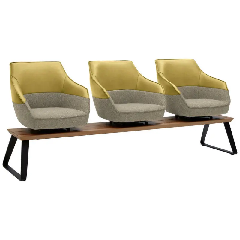 Sitzbank 210/87/67 cm in Braun, Weiß, Honig