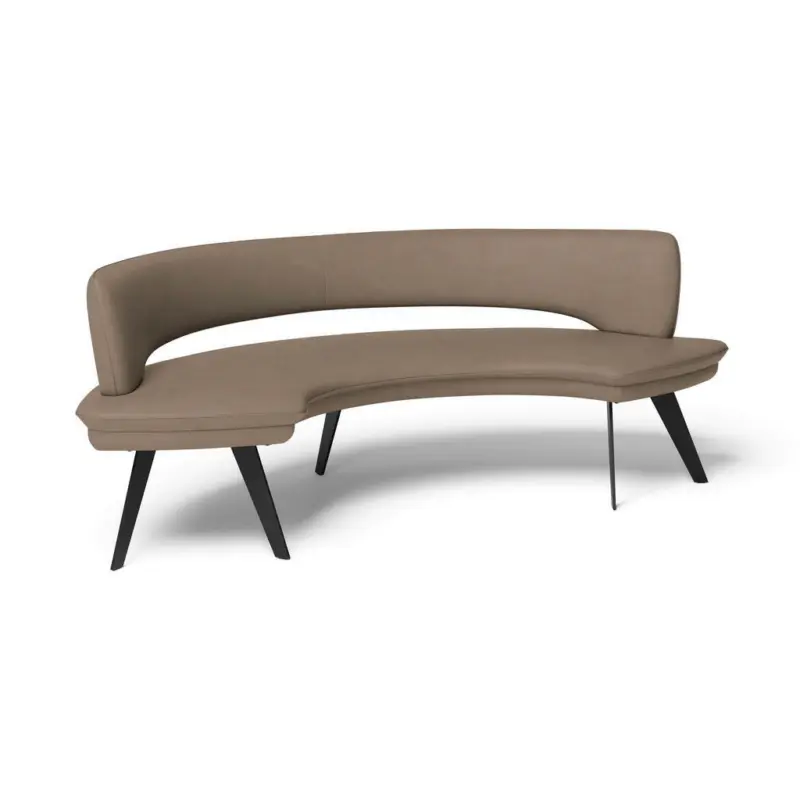 Sitzbank in Metall, Leder Hellbraun