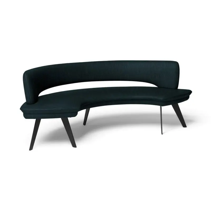 Sitzbank in Metall, Leder Dunkelgrün