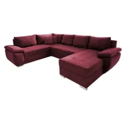 Wohnlandschaft in Mikrofaser Beere