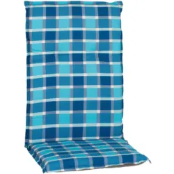 Sesselauflagenset in Blau Karo
