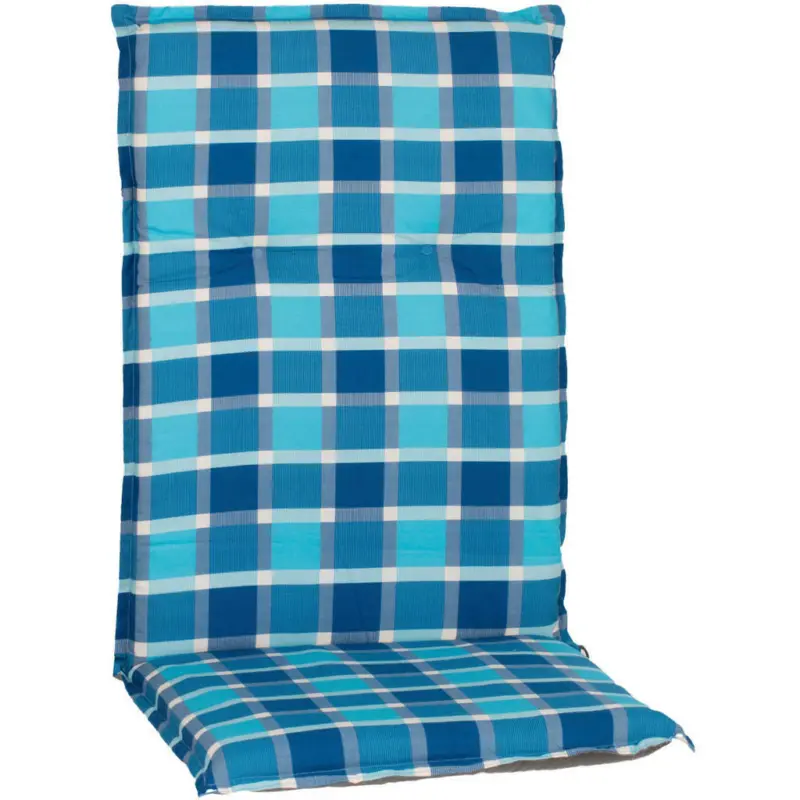 Sesselauflagenset in Blau Karo