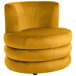 Designsessel in Flachgewebe Goldfarben