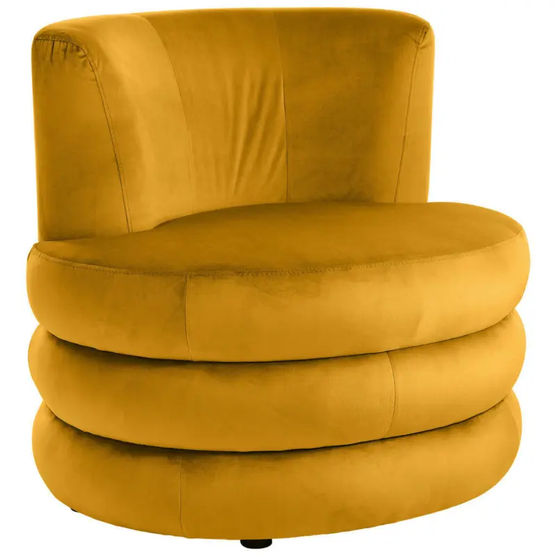 Designsessel in Flachgewebe Goldfarben
