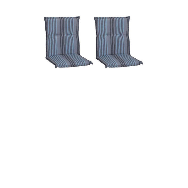 Sesselauflage in Anthrazit, Blau Streifen