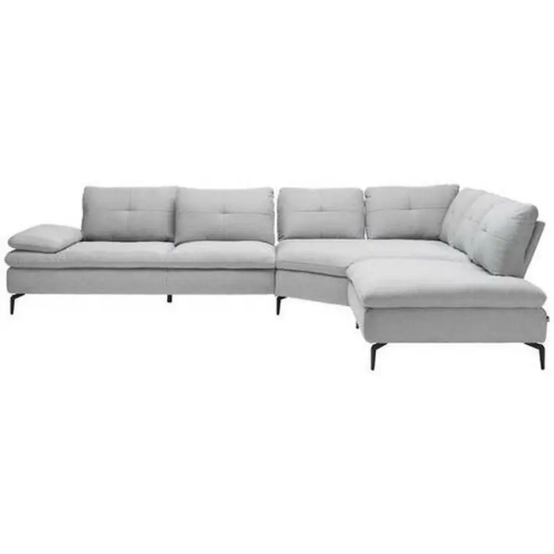 Ecksofa in Flachgewebe Hellgrau