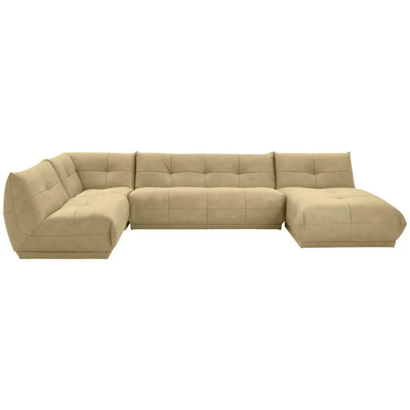 Wohnlandschaft in Lederlook Beige