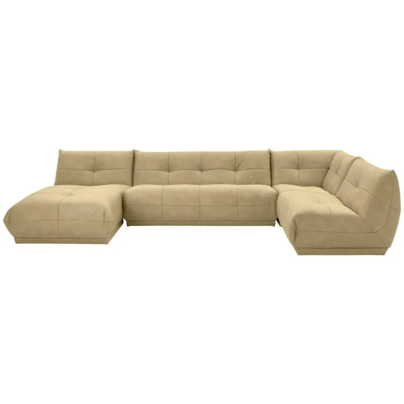 Wohnlandschaft in Lederlook Beige