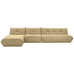 Ecksofa in Lederlook Beige