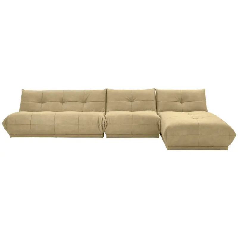 Ecksofa in Lederlook Beige
