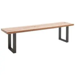 Sitzbank 200/50/40 cm in Anthrazit, Eichefarben