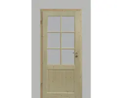 Landhaustür Pertura Fichte roh inkl. Lichtausschnitt (ohne Glas) 95x203 cm links