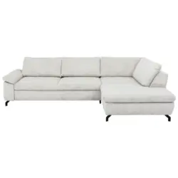 Ecksofa in Kord, Velours Ecru