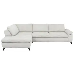 Ecksofa in Kord, Velours Ecru