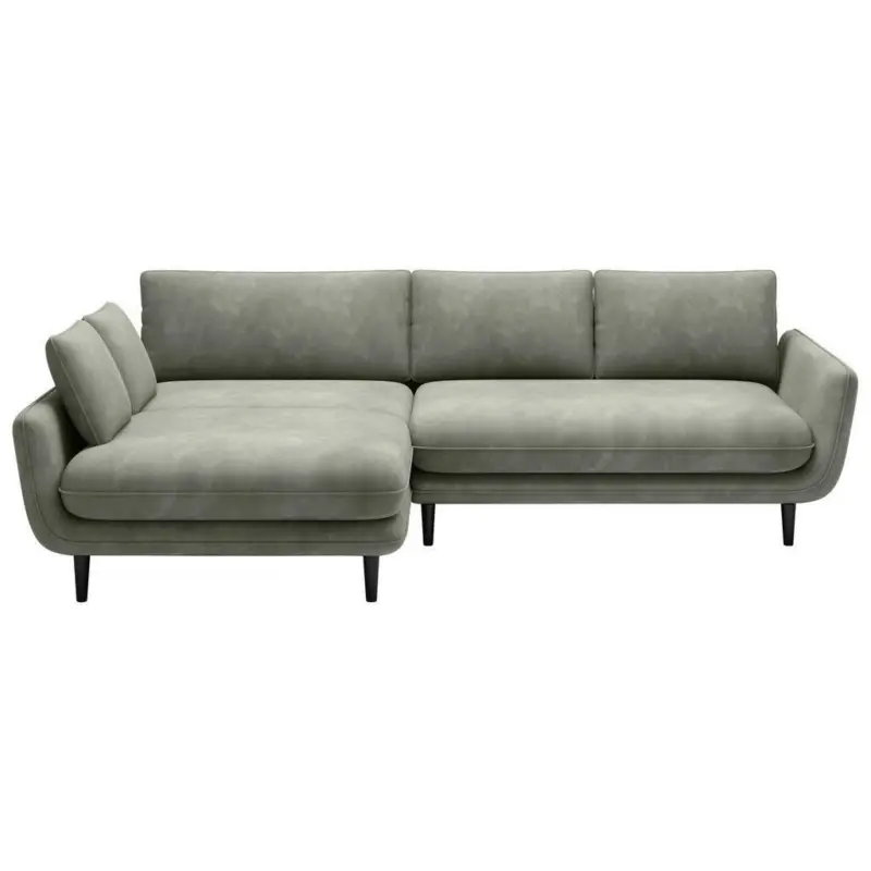 Ecksofa in Velours Olivgrün
