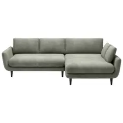 Ecksofa in Velours Olivgrün