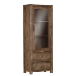 Vitrine in massiv Mangoholz