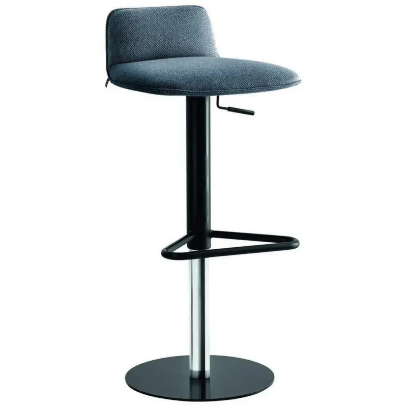 Barhocker in Metall, Textil Schwarz