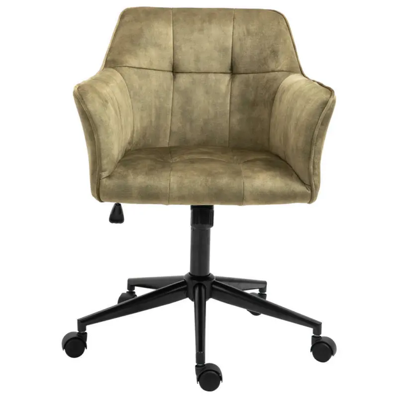 Drehstuhl in Samt Olivgrün