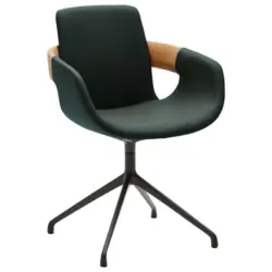 Armlehnstuhl in Stahl Echtleder pigmentiert