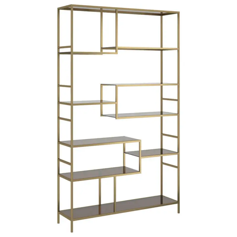 Standregal 115/195/30 cm Goldfarben, Hellbraun
