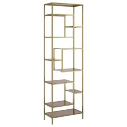 Regal 60/195/30 cm Goldfarben, Hellbraun