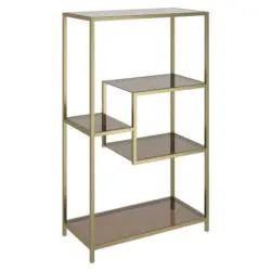 Regal 60/100/30 cm Goldfarben, Hellbraun