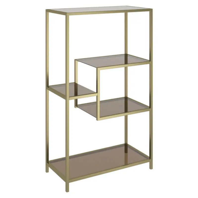 Regal 60/100/30 cm Goldfarben, Hellbraun