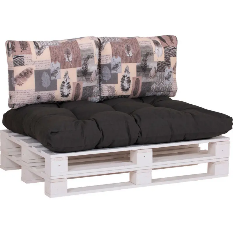 Loungekissen in Grau, Dunkelgrau Patchwork