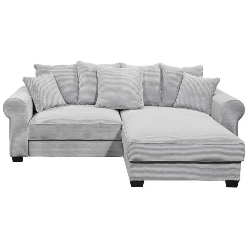 Ecksofa in Kord Hellgrau