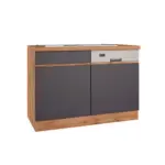 XXXLutz Lauterach - Ihr M&ouml;belhaus bei Bregenz Sp&uuml;lenunterschrank 120/86/60 cm in Grau, Eiche Wotan