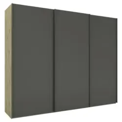 Schwebetürenschrank in Anthrazit, Eiche Artisan