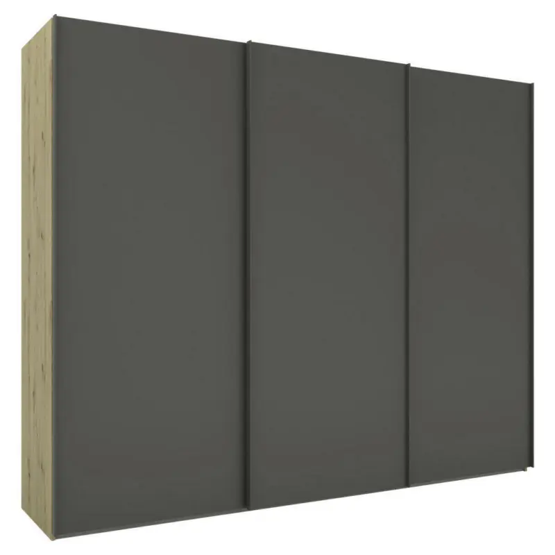 Schwebetürenschrank in Anthrazit, Eiche Artisan