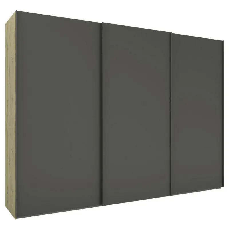Schwebetürenschrank in Anthrazit, Eiche Artisan