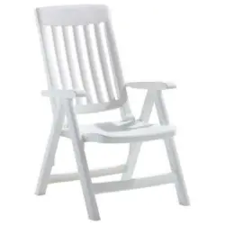 Gartenklappsessel-Set in Kunststoff Weiß