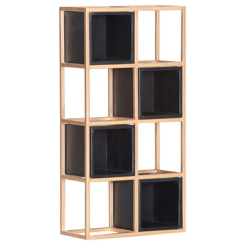 Regal 45/88/20 cm Schwarz, Goldfarben