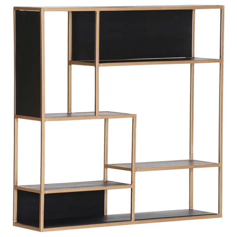 Regal 100/100/25 cm Schwarz, Goldfarben