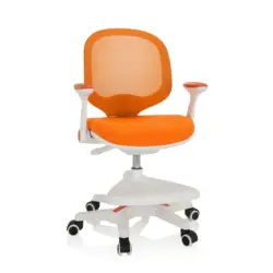 Jugenddrehstuhl in Netzbespannung Orange, Wei&szlig;