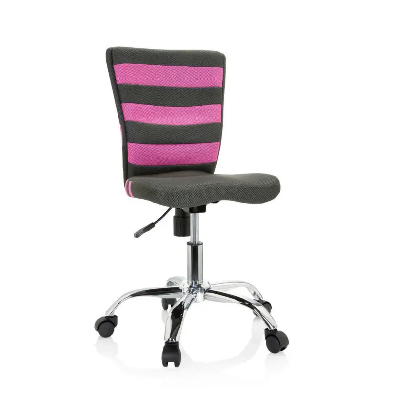 Jugenddrehstuhl in Netzbespannung Pink, Dunkelgrau