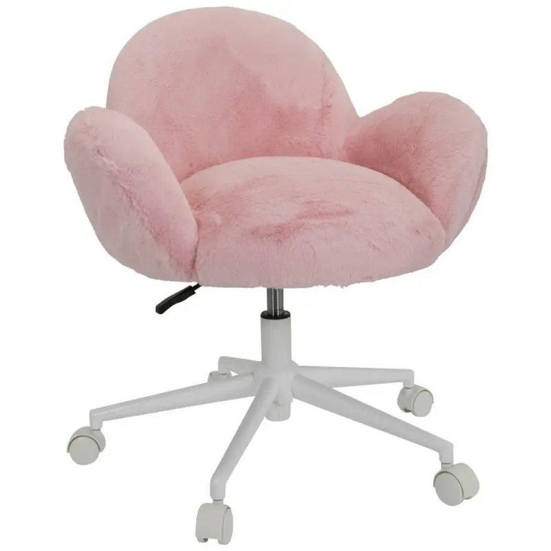 Jugenddrehstuhl in Plüsch Rosa