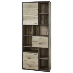 Regal 85,8/207,9/37,4 cm Eichefarben, Dunkelgrau