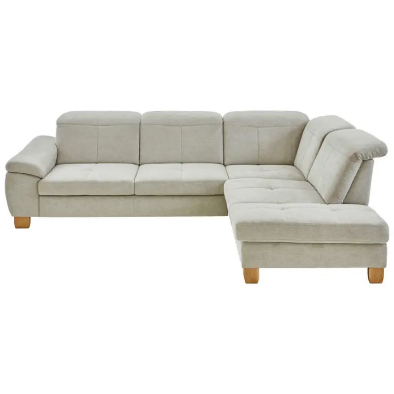 Ecksofa in Flachgewebe Ecru