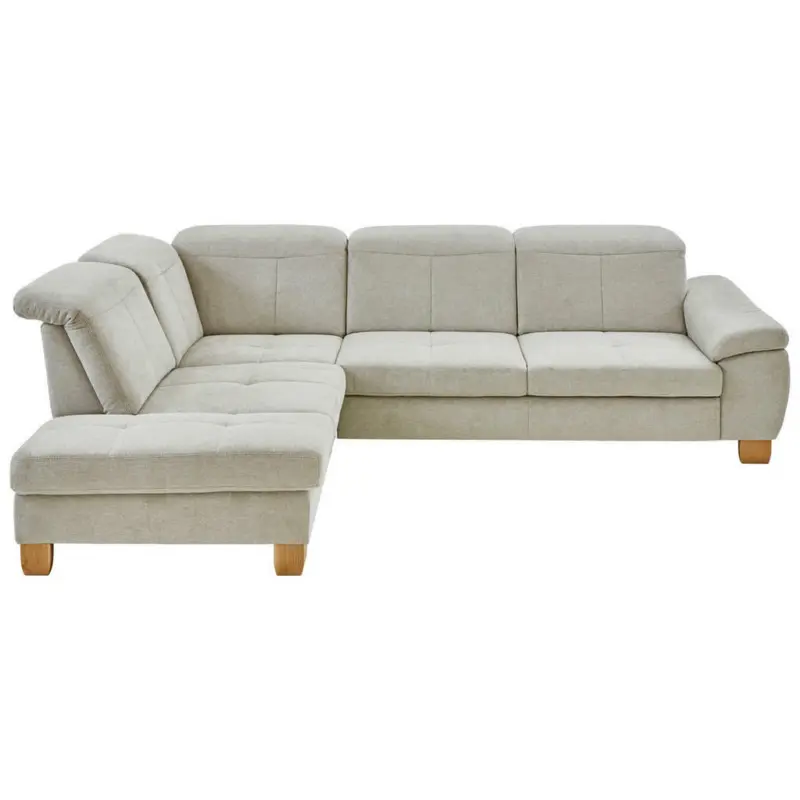 Ecksofa in Flachgewebe Ecru