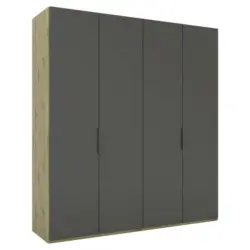 Dreht&uuml;renschrank in Anthrazit, Eiche Artisan