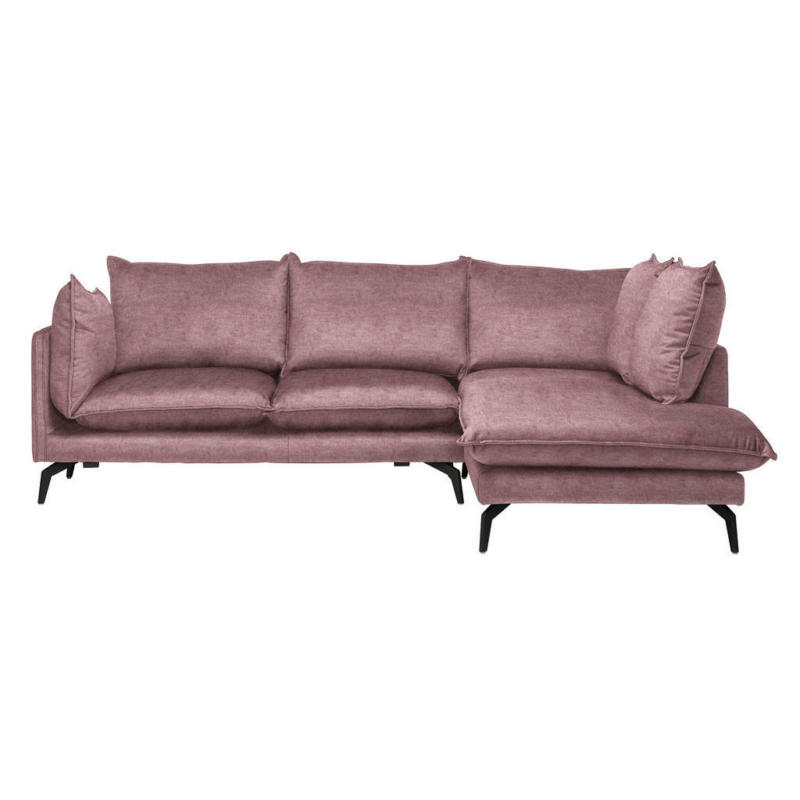 Ecksofa in Samt Altrosa