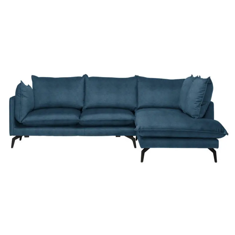 Ecksofa in Samt Dunkelblau