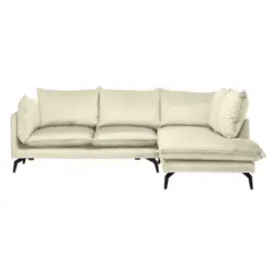 Ecksofa in Samt Beige