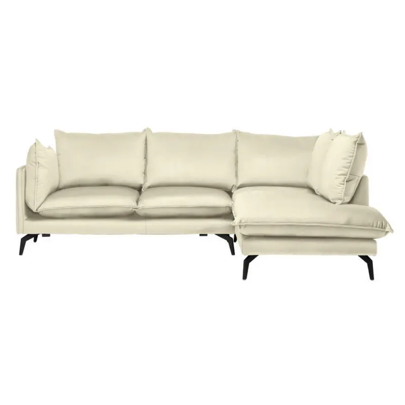 Ecksofa in Samt Beige