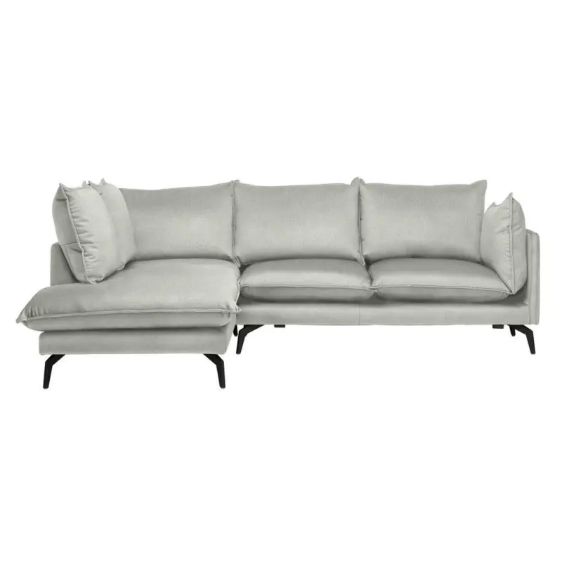 Ecksofa in Samt Hellgrau